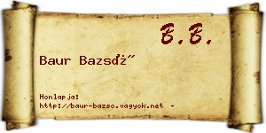 Baur Bazsó névjegykártya